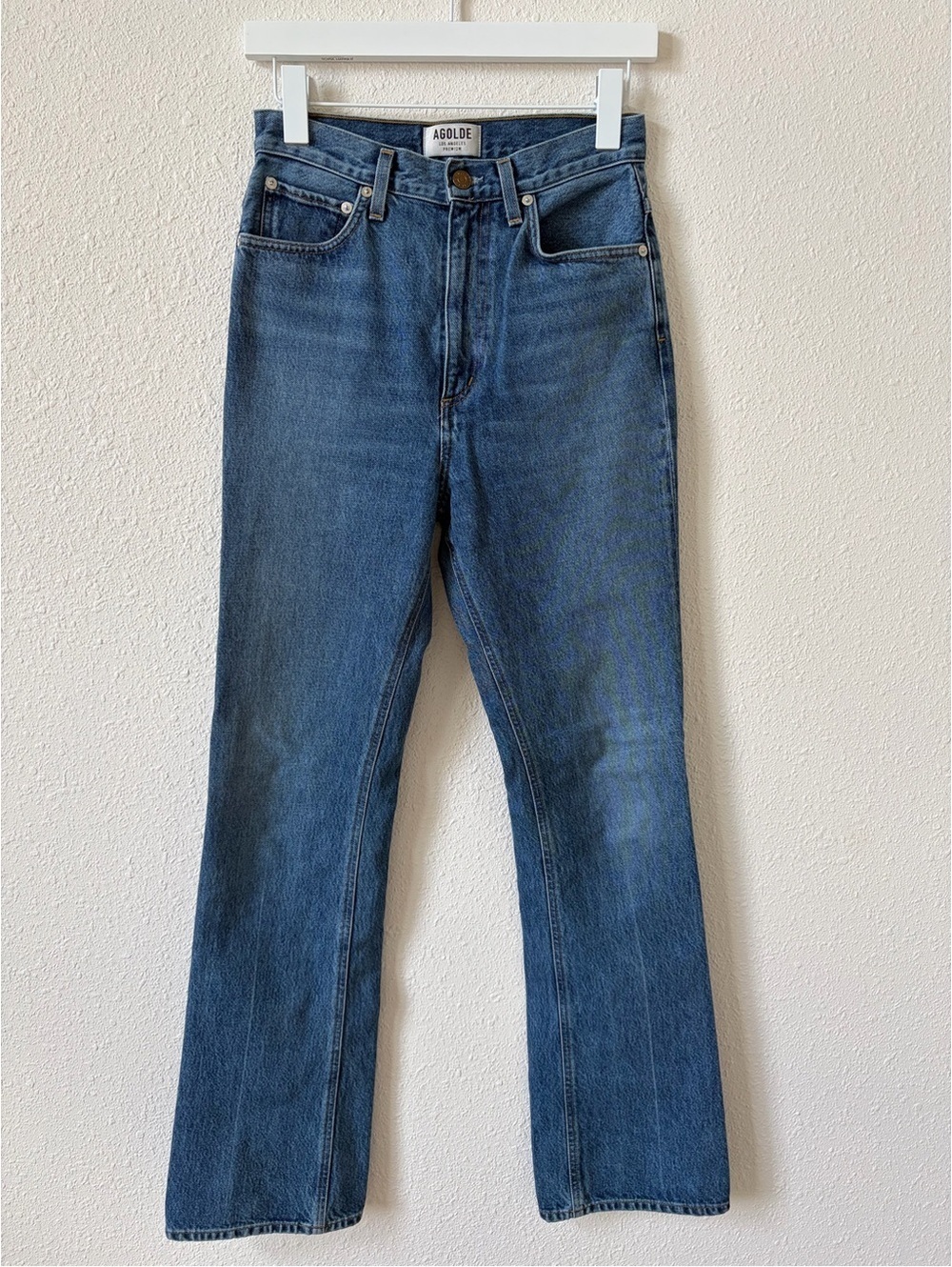 Agolde Vintage High Rise Flare Medium Wash Size 25 Cotton Retro Bohemian Denim